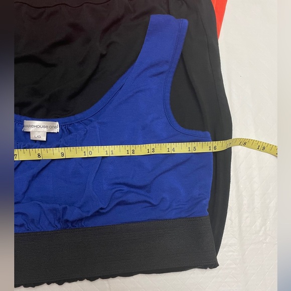 Lot of Two Large Tank Tops.  One Orange & one in Royal Blue & Black. - Picture 4 of 7